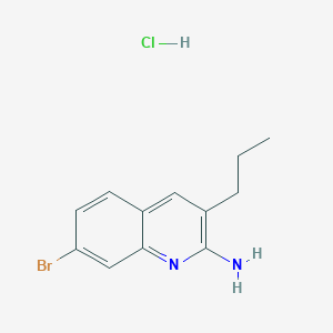 molecular formula C12H14BrClN2 B3364586 2-Amino-7-bromo-3-propylquinoline hydrochloride CAS No. 1170973-82-6