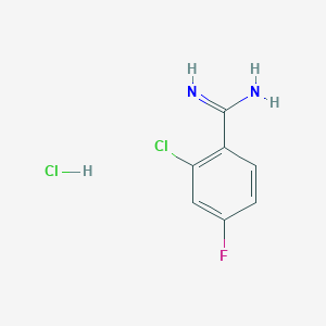 molecular formula C7H7Cl2FN2 B3364599 2-Chloro-4-fluoro-benzamidine hydrochloride CAS No. 1171478-64-0
