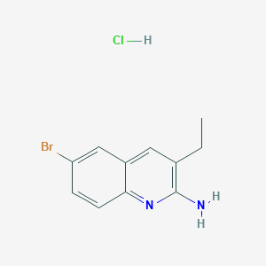 molecular formula C11H12BrClN2 B3364600 2-Amino-6-bromo-3-ethylquinoline hydrochloride CAS No. 1171580-64-5