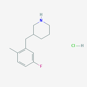 molecular formula C13H19ClFN B3364608 3-(5-Fluoro-2-methyl-benzyl)-piperidine hydrochloride CAS No. 1171749-03-3