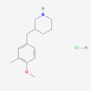 molecular formula C14H22ClNO B3364631 3-(4-Methoxy-3-methyl-benzyl)-piperidine hydrochloride CAS No. 1172763-84-6