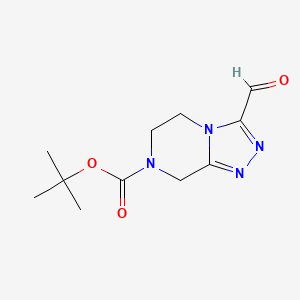 molecular formula C11H16N4O3 B3364664 tert-Butyl 3-formyl-5,6-dihydro-[1,2,4]triazolo[4,3-a]pyrazine-7(8H)-carboxylate CAS No. 1174069-03-4