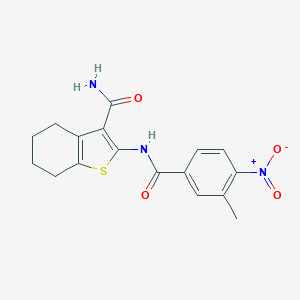 molecular formula C17H17N3O4S B336467 2-[(3-Methyl-4-nitrobenzoyl)amino]-4,5,6,7-tetrahydro-1-benzothiophene-3-carboxamide 