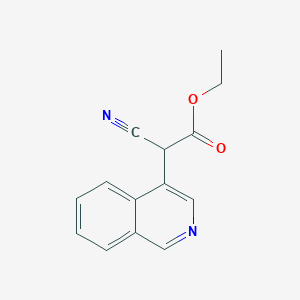 molecular formula C14H12N2O2 B3364675 Ethyl 2-cyano-2-(isoquinolin-4-yl)acetate CAS No. 117646-39-6