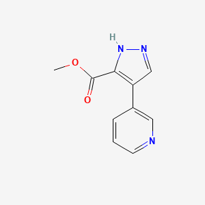 molecular formula C10H9N3O2 B3364702 Methyl 4-(pyridin-3-yl)-1H-pyrazole-3-carboxylate CAS No. 117784-21-1