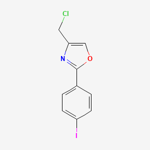 molecular formula C10H7ClINO B3364713 4-(Chloromethyl)-2-(4-iodophenyl)-1,3-oxazole CAS No. 1179743-32-8