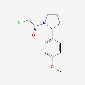 molecular formula C13H16ClNO2 B3364769 2-Chloro-1-[2-(4-methoxyphenyl)pyrrolidin-1-yl]ethan-1-one CAS No. 1184158-54-0