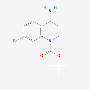 molecular formula C14H19BrN2O2 B3364838 4-Amino-1-Boc-7-bromo-3,4-dihydro-2H-quinoline CAS No. 1187927-82-7
