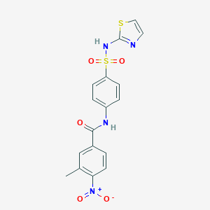 molecular formula C17H14N4O5S2 B336484 3-methyl-4-nitro-N-[4-(1,3-thiazol-2-ylsulfamoyl)phenyl]benzamide 