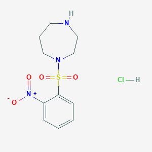 molecular formula C11H16ClN3O4S B3364888 1-(2-Nitro-benzenesulfonyl)-[1,4]diazepane hydrochloride CAS No. 1187929-45-8