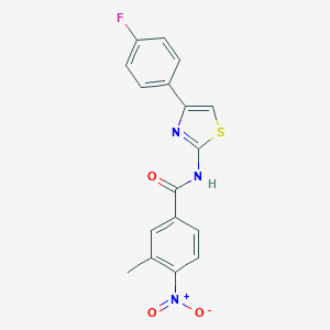molecular formula C17H12FN3O3S B336489 N-[4-(4-fluorophenyl)-1,3-thiazol-2-yl]-3-methyl-4-nitrobenzamide 