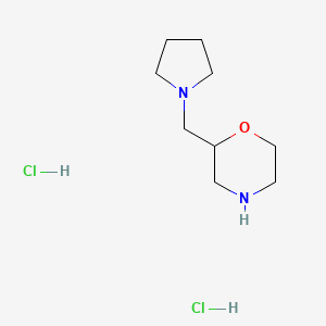 molecular formula C9H20Cl2N2O B3364893 2-(Pyrrolidin-1-ylmethyl)morpholine dihydrochloride CAS No. 1187929-46-9