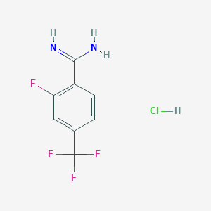 molecular formula C8H7ClF4N2 B3364899 2-Fluoro-4-trifluoromethyl-benzamidine hydrochloride CAS No. 1187929-47-0