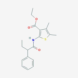 molecular formula C19H23NO3S B336493 Ethyl 4,5-dimethyl-2-[(2-phenylbutanoyl)amino]-3-thiophenecarboxylate 