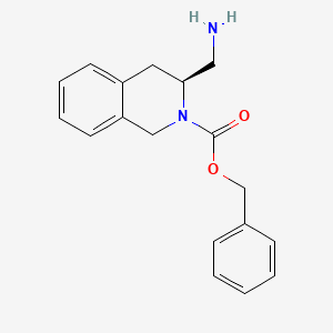 molecular formula C18H20N2O2 B3364968 (S)-3-Aminomethyl-3,4-dihydro-1H-isoquinoline-2-carboxylic acid benzyl ester CAS No. 1187932-04-2