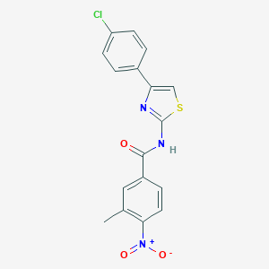 molecular formula C17H12ClN3O3S B336497 N-[4-(4-chlorophenyl)-1,3-thiazol-2-yl]-3-methyl-4-nitrobenzamide 