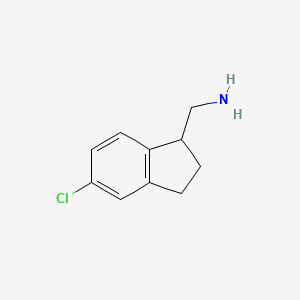 molecular formula C10H12ClN B3364991 (5-chloro-2,3-dihydro-1H-inden-1-yl)methanamine CAS No. 1188168-74-2