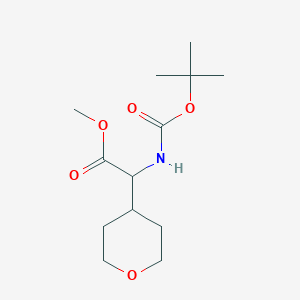 molecular formula C13H23NO5 B3364994 tert-Butoxycarbonylamino-(tetrahydro-pyran-4-yl)-acetic acid methyl ester CAS No. 1188366-14-4