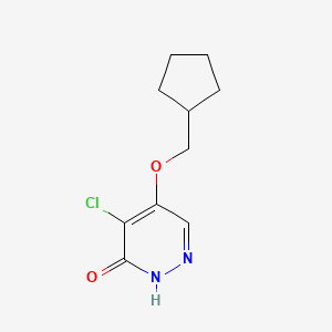 molecular formula C10H13ClN2O2 B3365007 4-chloro-5-(cyclopentylmethoxy)pyridazin-3(2H)-one CAS No. 1191454-46-2