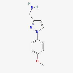 molecular formula C11H13N3O B3365023 [1-(4-methoxyphenyl)-1H-pyrazol-3-yl]methanamine CAS No. 1193389-79-5