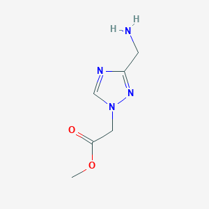 molecular formula C6H10N4O2 B3365028 methyl 2-[3-(aminomethyl)-1H-1,2,4-triazol-1-yl]acetate CAS No. 1193389-96-6