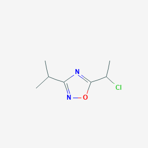 molecular formula C7H11ClN2O B3365063 5-(1-Chloroethyl)-3-(propan-2-yl)-1,2,4-oxadiazole CAS No. 119738-09-9