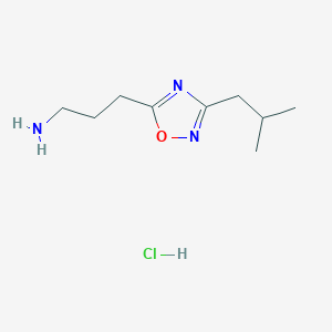 3-[3-(2-Methylpropyl)-1,2,4-oxadiazol-5-yl]propan-1-amine hydrochloride