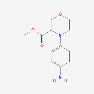 molecular formula C12H16N2O3 B3365269 4-(4-Amino-phenyl)-morpholine-3-carboxylic acid methyl ester CAS No. 1214792-52-5
