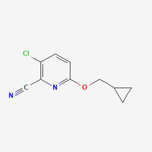 molecular formula C10H9ClN2O B3365415 3-Chloro-6-(cyclopropylmethoxy)pyridine-2-carbonitrile CAS No. 1221724-48-6