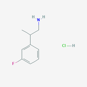 molecular formula C9H13ClFN B3365423 2-(3-Fluorophenyl)propan-1-amine hydrochloride CAS No. 1221724-60-2