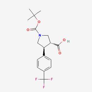 molecular formula C17H20F3NO4 B3365451 (3R,4S)-1-(tert-Butoxycarbonyl)-4-(4-(trifluoromethyl)phenyl)pyrrolidine-3-carboxylic acid CAS No. 1227844-93-0