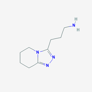 molecular formula C9H16N4 B3365485 3-{5H,6H,7H,8H-[1,2,4]triazolo[4,3-a]pyridin-3-yl}propan-1-amine CAS No. 1235440-92-2