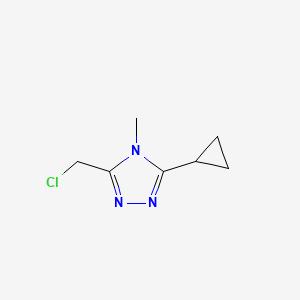molecular formula C7H10ClN3 B3365525 3-(chloromethyl)-5-cyclopropyl-4-methyl-4H-1,2,4-triazole CAS No. 1240528-00-0