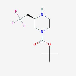 molecular formula C11H19F3N2O2 B3365537 (R)-3-(2,2,2-Trifluoro-ethyl)-piperazine-1-carboxylic acid tert-butyl ester CAS No. 1240582-23-3