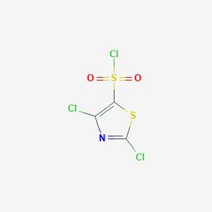 molecular formula C3Cl3NO2S2 B3365578 Dichloro-1,3-thiazole-5-sulfonyl chloride CAS No. 124789-77-1