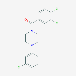 molecular formula C17H15Cl3N2O B336558 1-(3-Chlorophenyl)-4-[(3,4-dichlorophenyl)carbonyl]piperazine 