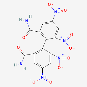 molecular formula C14H8N6O10 B3365634 4,4',6,6'-Tetranitrobiphenyl-2,2'-dicarboxamide CAS No. 125110-12-5