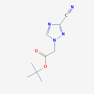 molecular formula C9H12N4O2 B3365644 tert-butyl 2-(3-cyano-1H-1,2,4-triazol-1-yl)acetate CAS No. 1252436-79-5