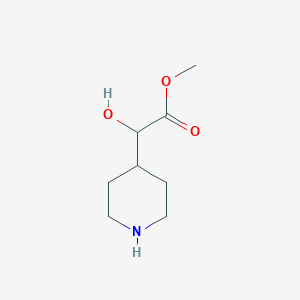 molecular formula C8H15NO3 B3365699 Methyl 2-hydroxy-2-(piperidin-4-yl)acetate CAS No. 1258640-13-9