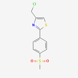 molecular formula C11H10ClNO2S2 B3365721 4-(Chloromethyl)-2-(4-methanesulfonylphenyl)-1,3-thiazole CAS No. 1258641-29-0