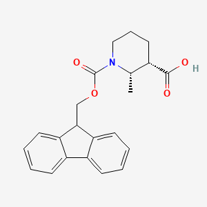 molecular formula C22H23NO4 B3365749 (2S,3S)-1-Fmoc-2-methyl-piperidine-3-carboxylic acid CAS No. 1260596-98-2