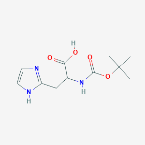 molecular formula C11H17N3O4 B3365781 2-叔丁氧羰基氨基-3-(1H-咪唑-2-基)-丙酸 CAS No. 1260640-94-5