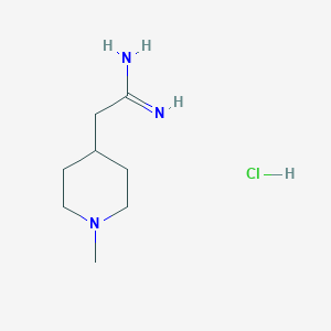 molecular formula C8H18ClN3 B3365833 2-(1-Methylpiperidin-4-yl)ethanimidamide hydrochloride CAS No. 1262771-04-9