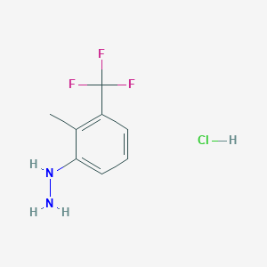 molecular formula C8H10ClF3N2 B3365850 (2-Methyl-3-(trifluoromethyl)phenyl)hydrazine hydrochloride CAS No. 1263378-69-3