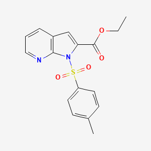 molecular formula C17H16N2O4S B3365868 Ethyl 1-tosyl-1H-pyrrolo[2,3-b]pyridine-2-carboxylate CAS No. 1265235-20-8
