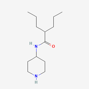 molecular formula C13H26N2O B3365923 Pentanamide, N-4-piperidinyl-2-propyl- CAS No. 128960-11-2