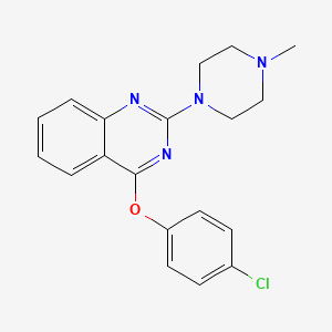 molecular formula C19H19ClN4O B3365935 Quinazoline, 4-(4-chlorophenoxy)-2-(4-methyl-1-piperazinyl)- CAS No. 129112-37-4