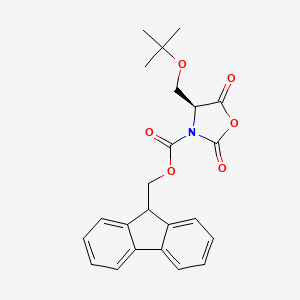 molecular formula C23H23NO6 B3365939 9H-Fluoren-9-ylmethyl (4S)-4-[(2-methylpropan-2-yl)oxymethyl]-2,5-dioxo-1,3-oxazolidine-3-carboxylate CAS No. 129288-44-4