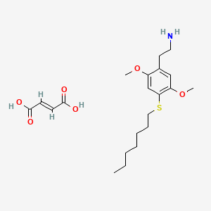 molecular formula C21H33NO6S B3365943 2-(4-(Heptylthio)-2,5-dimethoxyphenyl)ethylamine maleate CAS No. 129658-28-2
