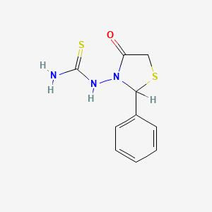 molecular formula C10H11N3OS2 B3365967 (4-Oxo-2-phenyl-3-thiazolidinyl)thiourea CAS No. 130111-89-6
